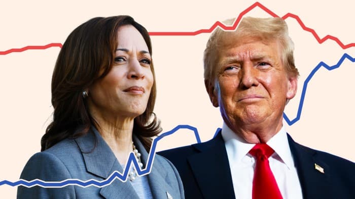 Trump vs. Harris RCP polling margin on Aug 30?